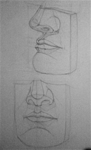 David’s nose and mouth drawing studies