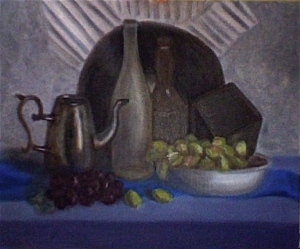 Still life painting with grapes ( day light )