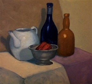 Still Life painting with Red Pepper